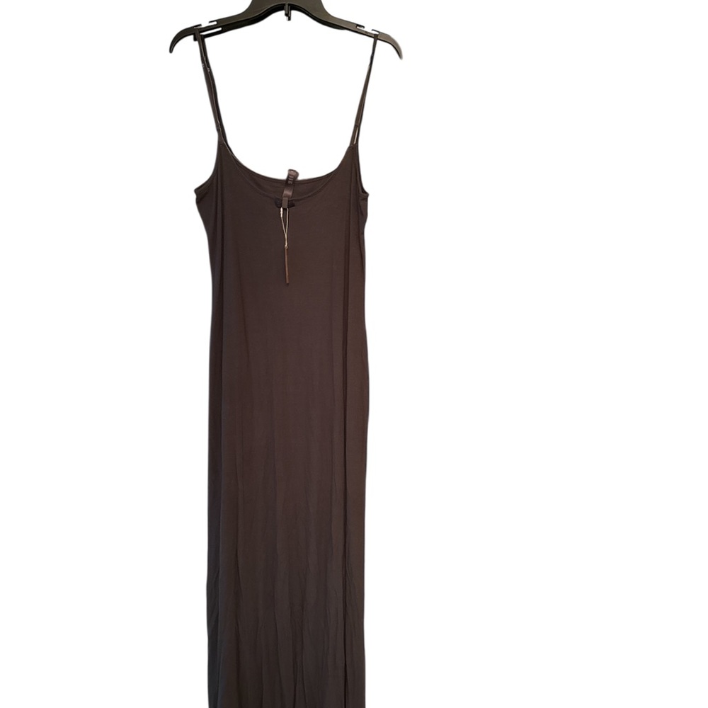 SKIMS Gunmetal  Spaghetti Strap Slip Maxi Dress
